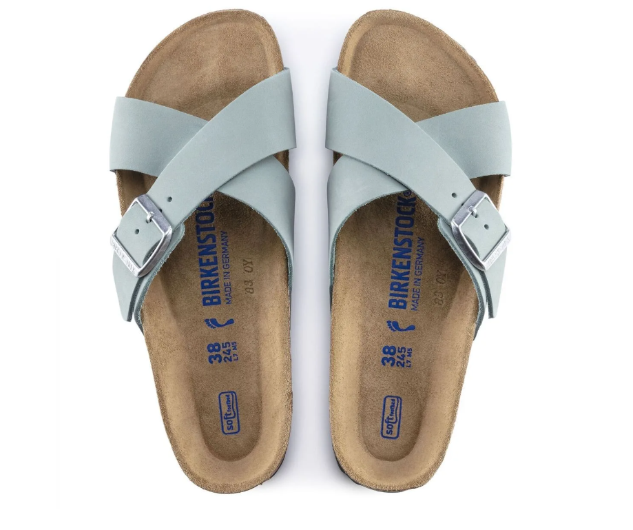 Birkenstock Siena Soft Footbed Nubuck Faded Aqua Narrow