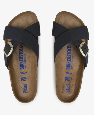 Birkenstock Siena Soft Footbed Nubuck Leather Midnight Narrow