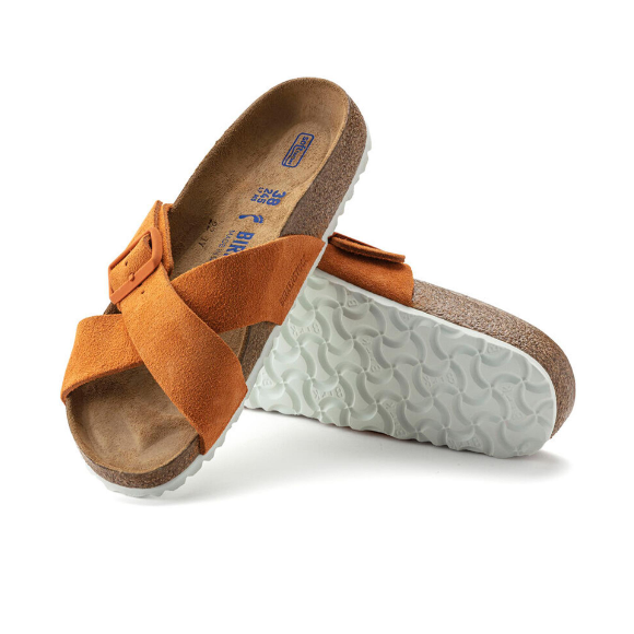 Birkenstock Siena Soft Footbed Suede Leather Russet Orange Narrow