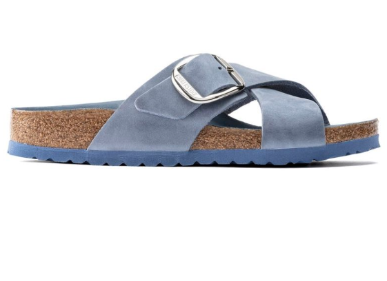 Birkenstock Siena Big Buckle Oiled Leather Dusty Blue Narrow