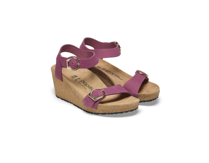 Birkenstock Soley Ring-Buckle Nubuck Leather Boysenberry Narrow