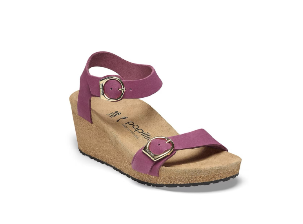 Birkenstock Soley Ring-Buckle Nubuck Leather Boysenberry Narrow