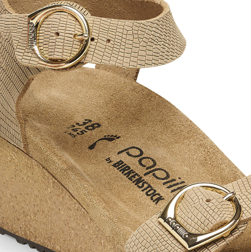 Birkenstock Soley Embossed Nubuck Leather Sandals - Sandcastle Narrow