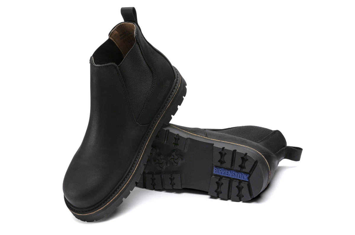Birkenstock Stalon Nubuck Leather Chelsea Boots Black Narrow
