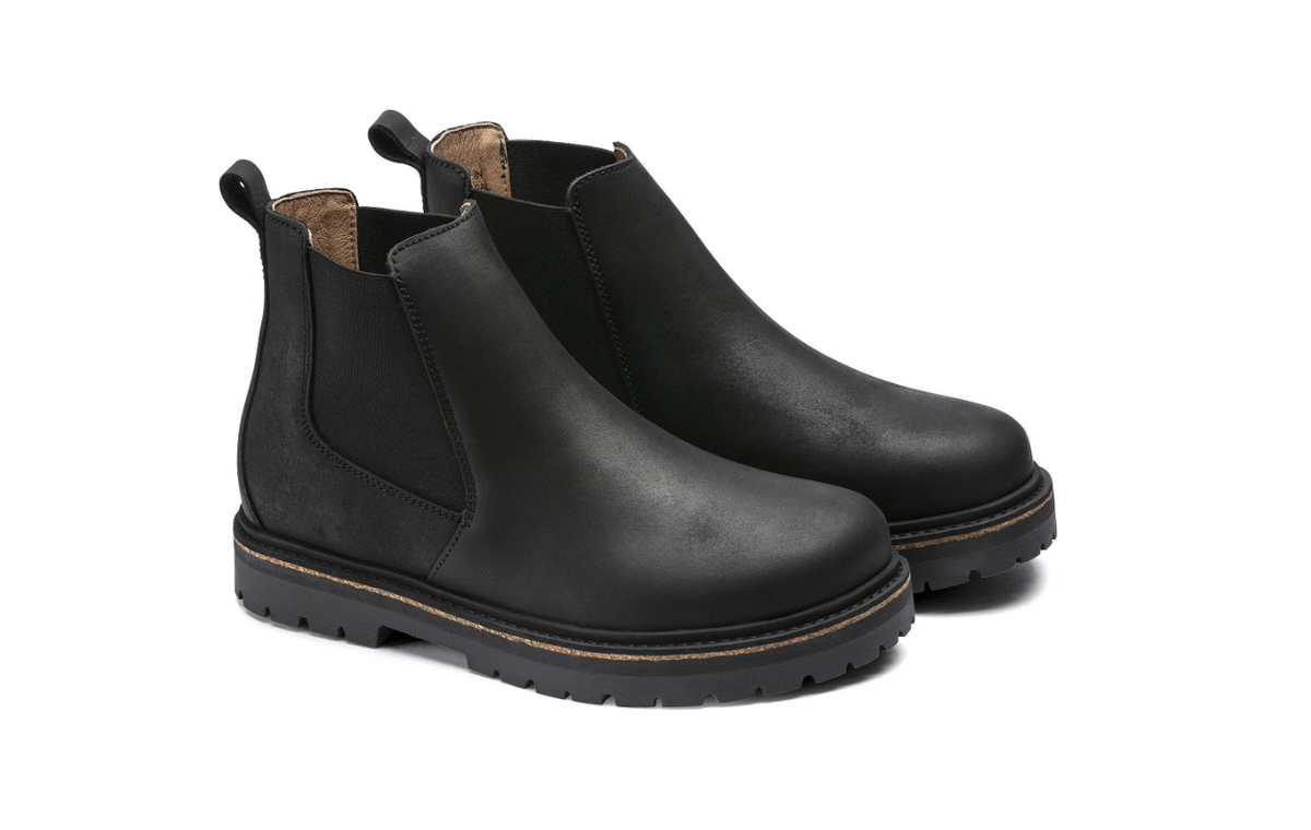 Birkenstock Stalon Nubuck Leather Chelsea Boots Black Narrow