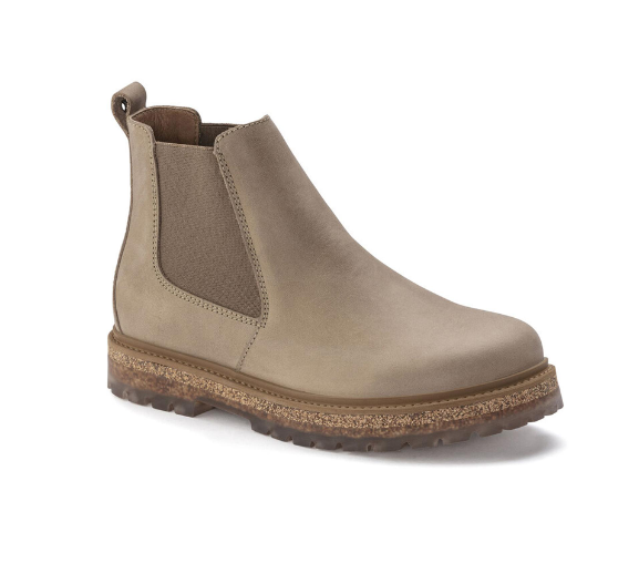 Birkenstock Stalon Nubuck Leather Chelsea Boots Sandcastle Narrow
