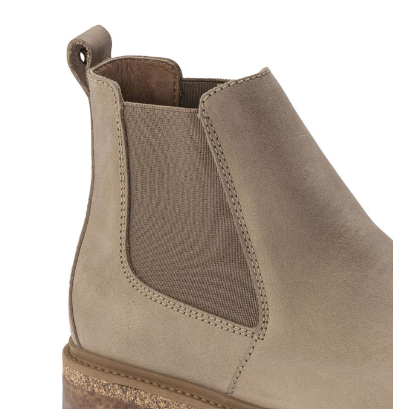 Birkenstock Stalon Nubuck Leather Chelsea Boots Sandcastle Narrow