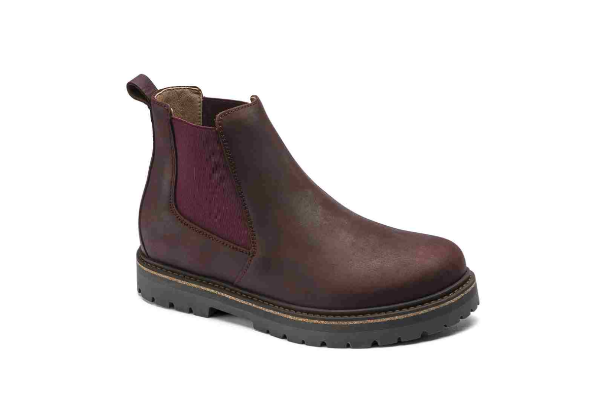 Birkenstock Stalon Women Nubuck Leather Burgundy Boots Narrow