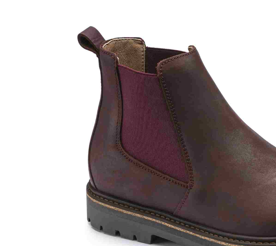 Birkenstock Stalon Women Nubuck Leather Burgundy Boots Narrow