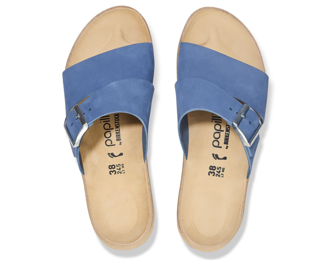 Birkenstock Papillio Almina Nubuck Leather Elemental Blue Narrow