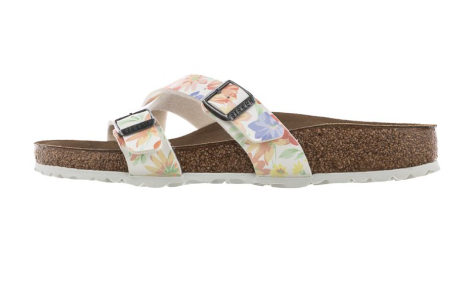 Birkenstock Yao Balance Birko-Flor Super Natural Flowers White Narrow
