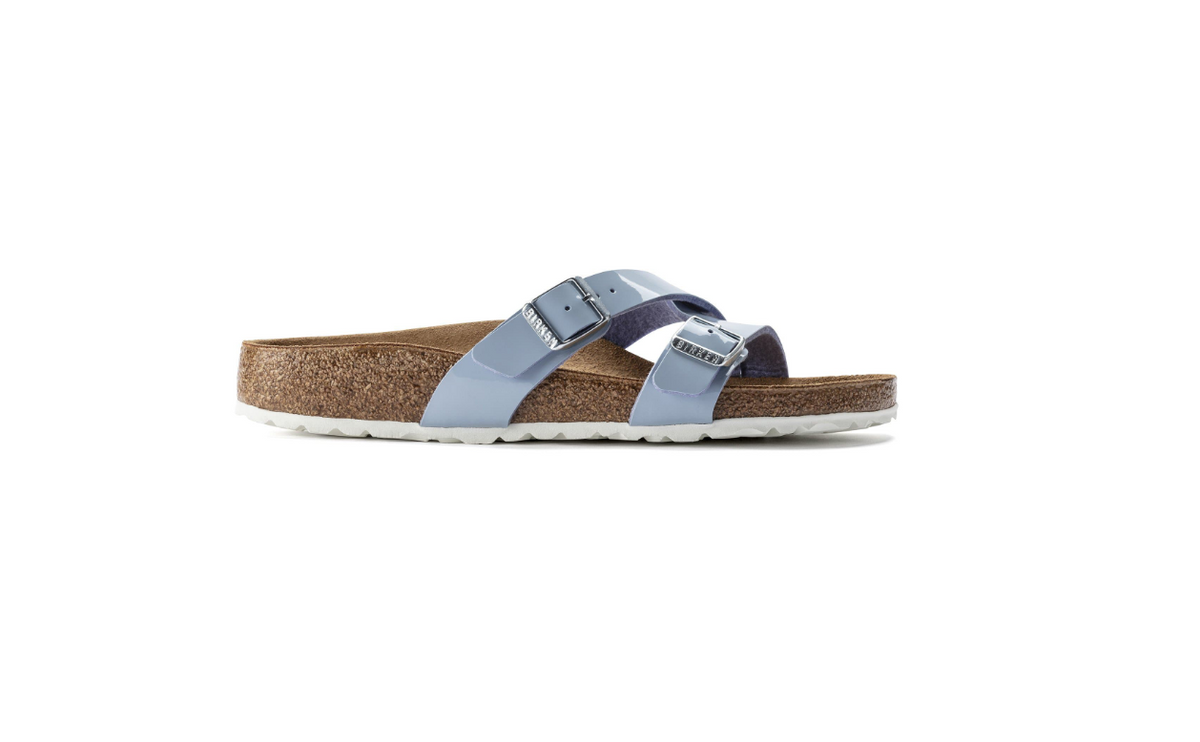 Birkenstock Yao Balance II Birko-Flor Patent Dove Blue Narrow