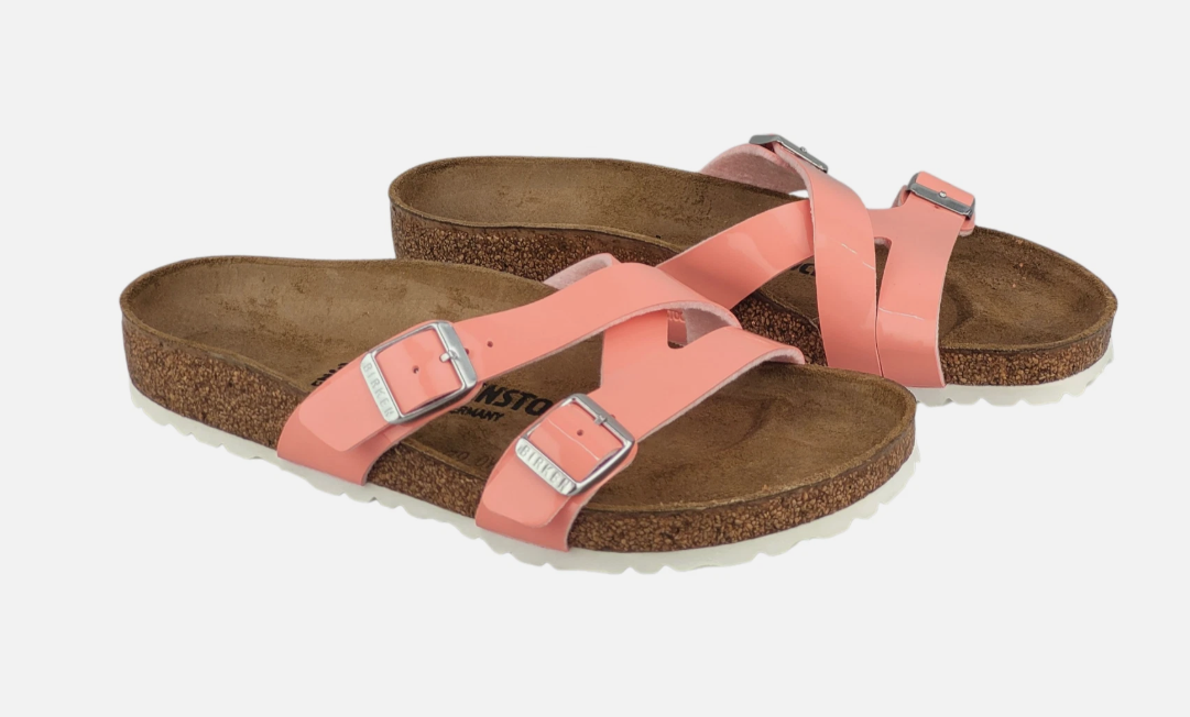Birkenstock Yao Balance Birko-Flor Patent Coral Peach Regular