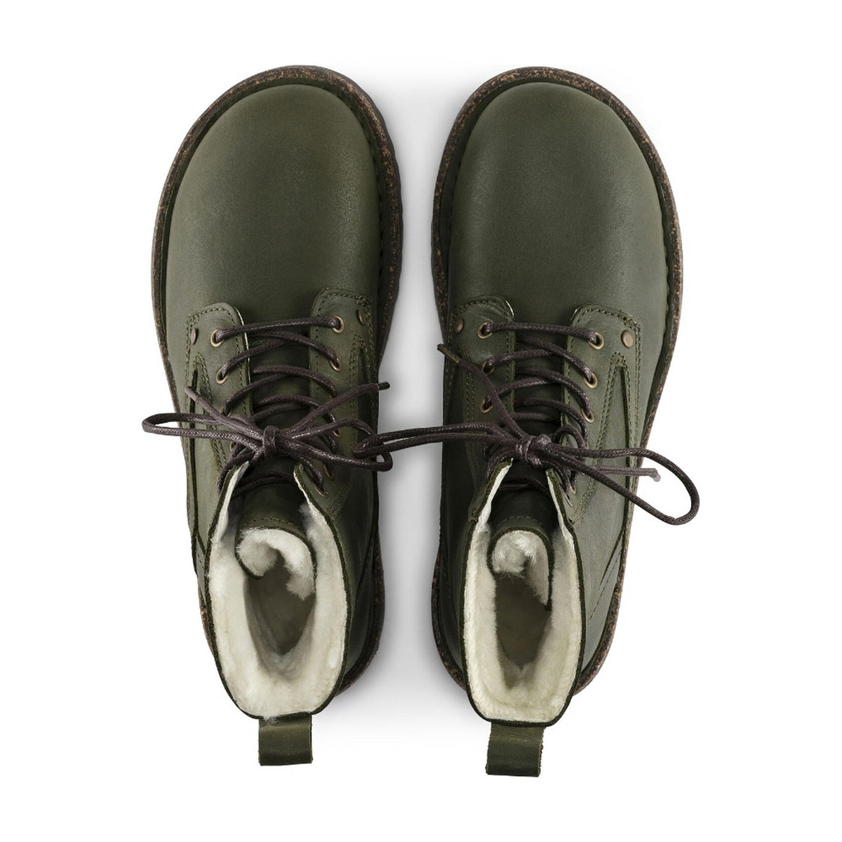 Birkenstock Bryson Shearling Nubuck Leather Sandals - Green - Narrow