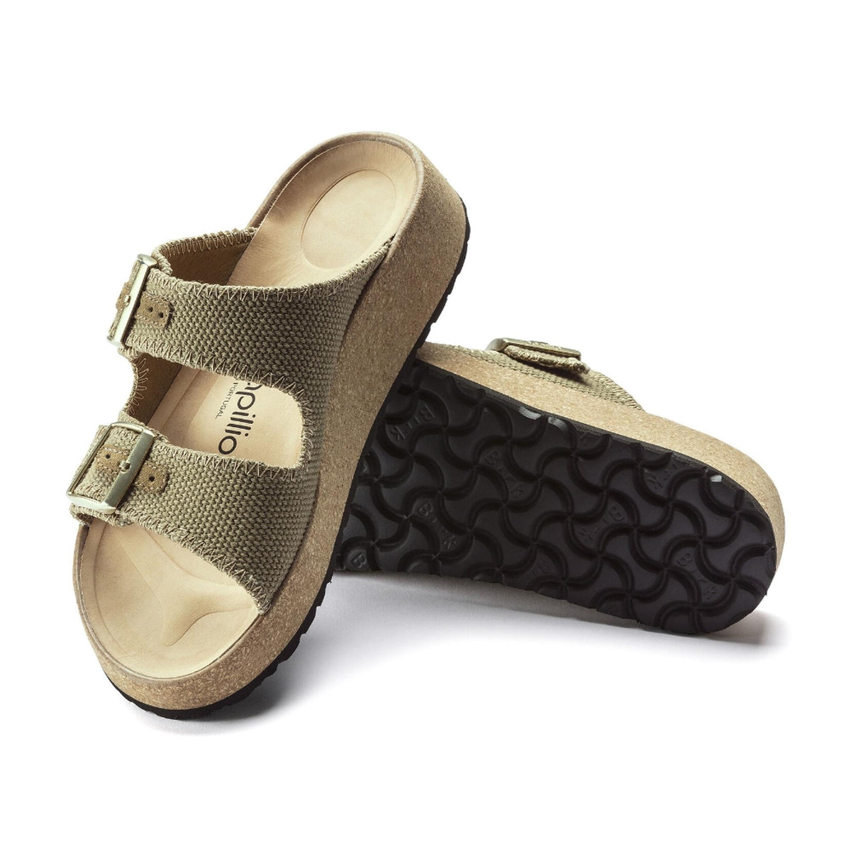 Birkenstock Gabriela Natural Fibre Mix Sandals - Khaki - Narrow