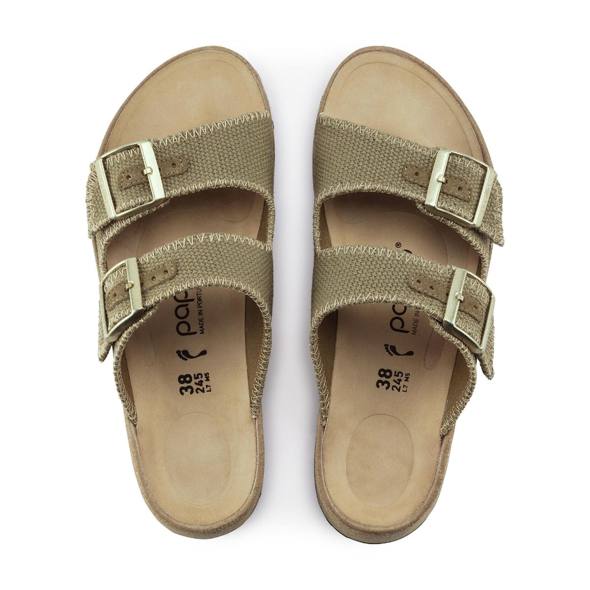 Birkenstock Gabriela Natural Fibre Mix Sandals - Khaki - Narrow
