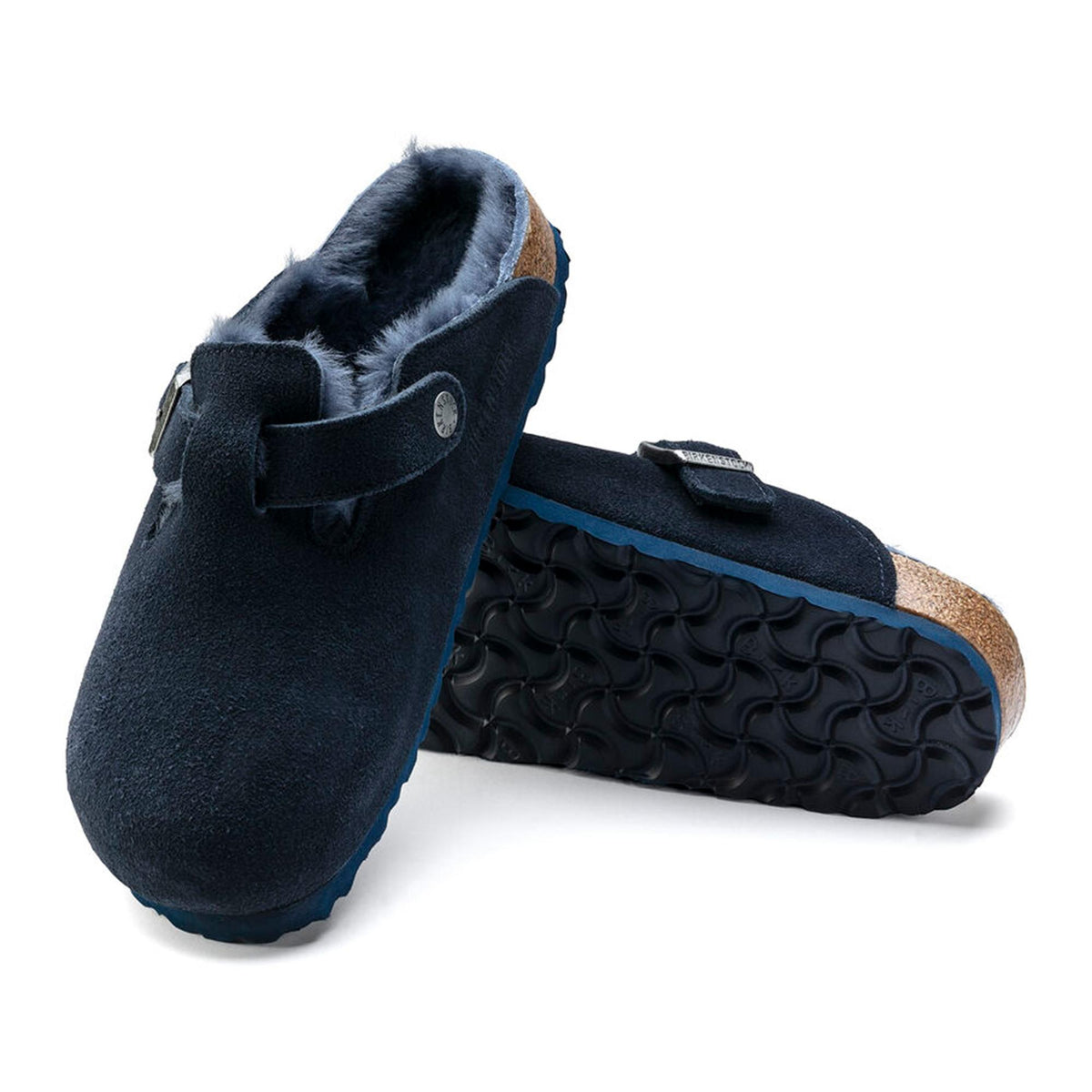 Birkenstock Boston Shearling Shearling Suede Leather Clogs - Night - Regular