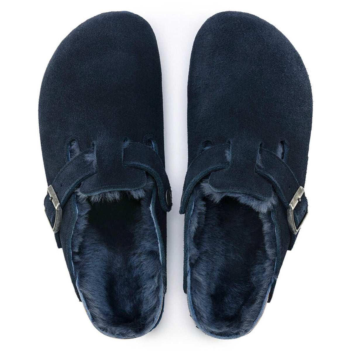 Birkenstock Boston Shearling Shearling Suede Leather Clogs - Night - Regular