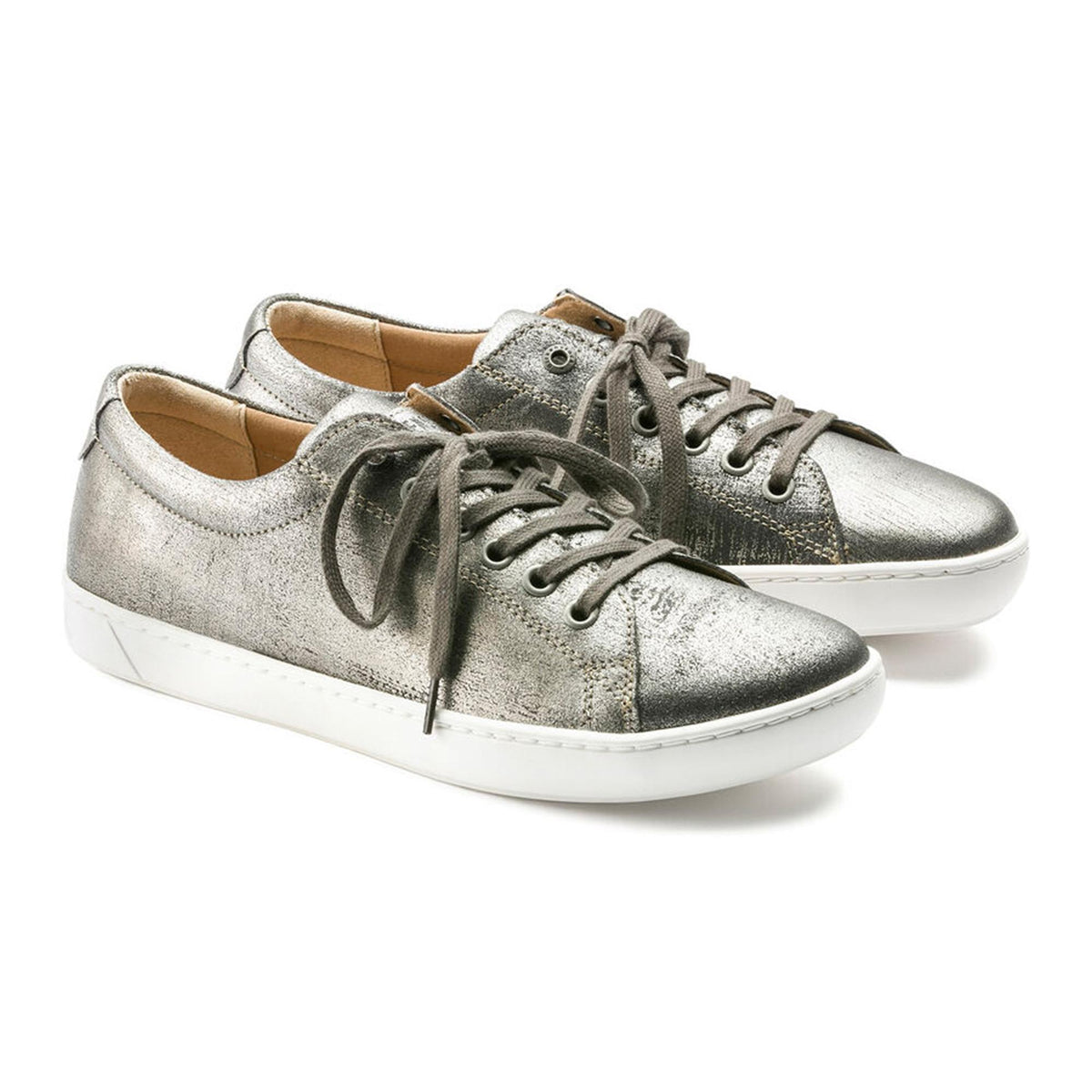 Birkenstock Arran Natural Leather Sandals - Silver - Narrow