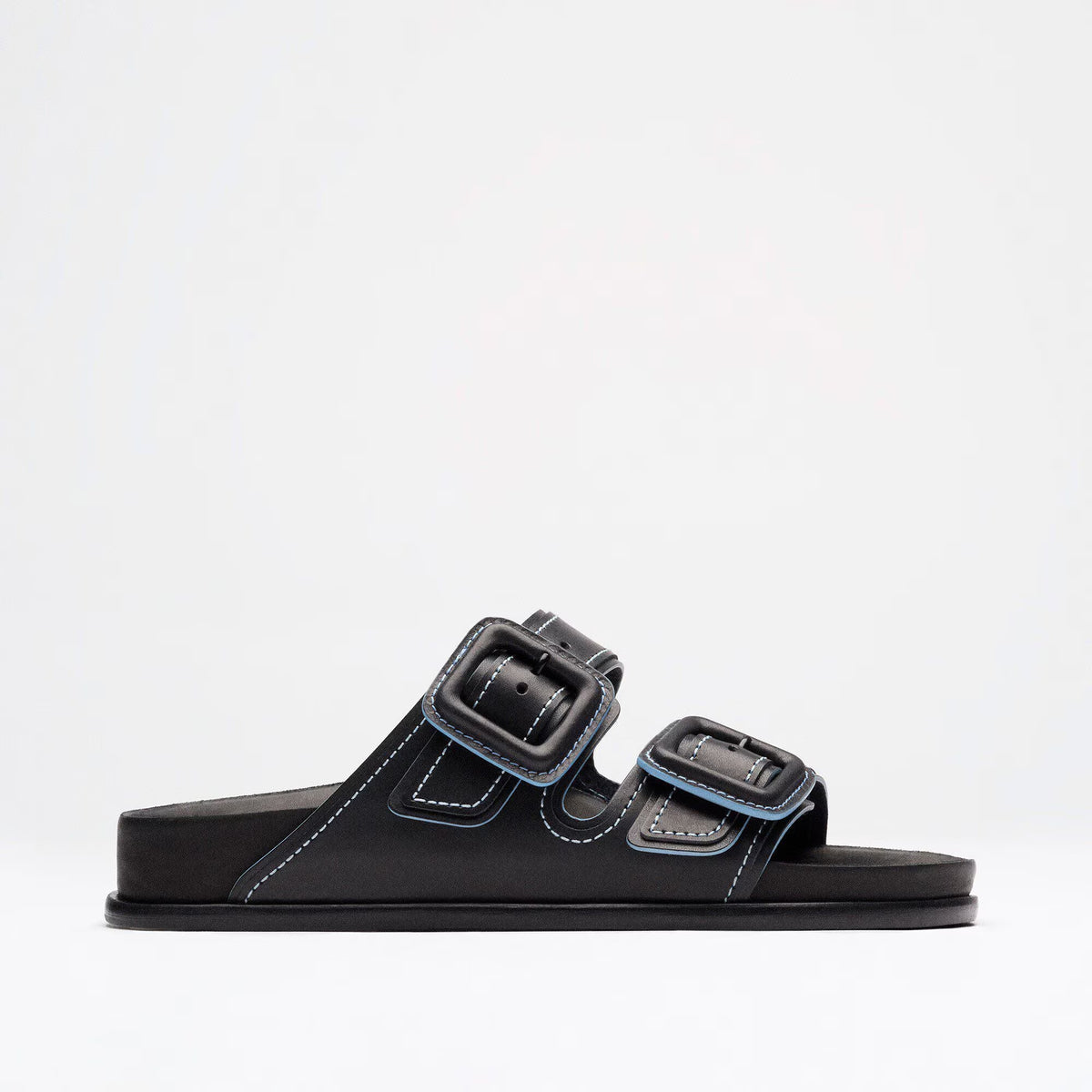 Birkenstock Arizona Veg Tan Natural Leather Sandals - Black - Regular