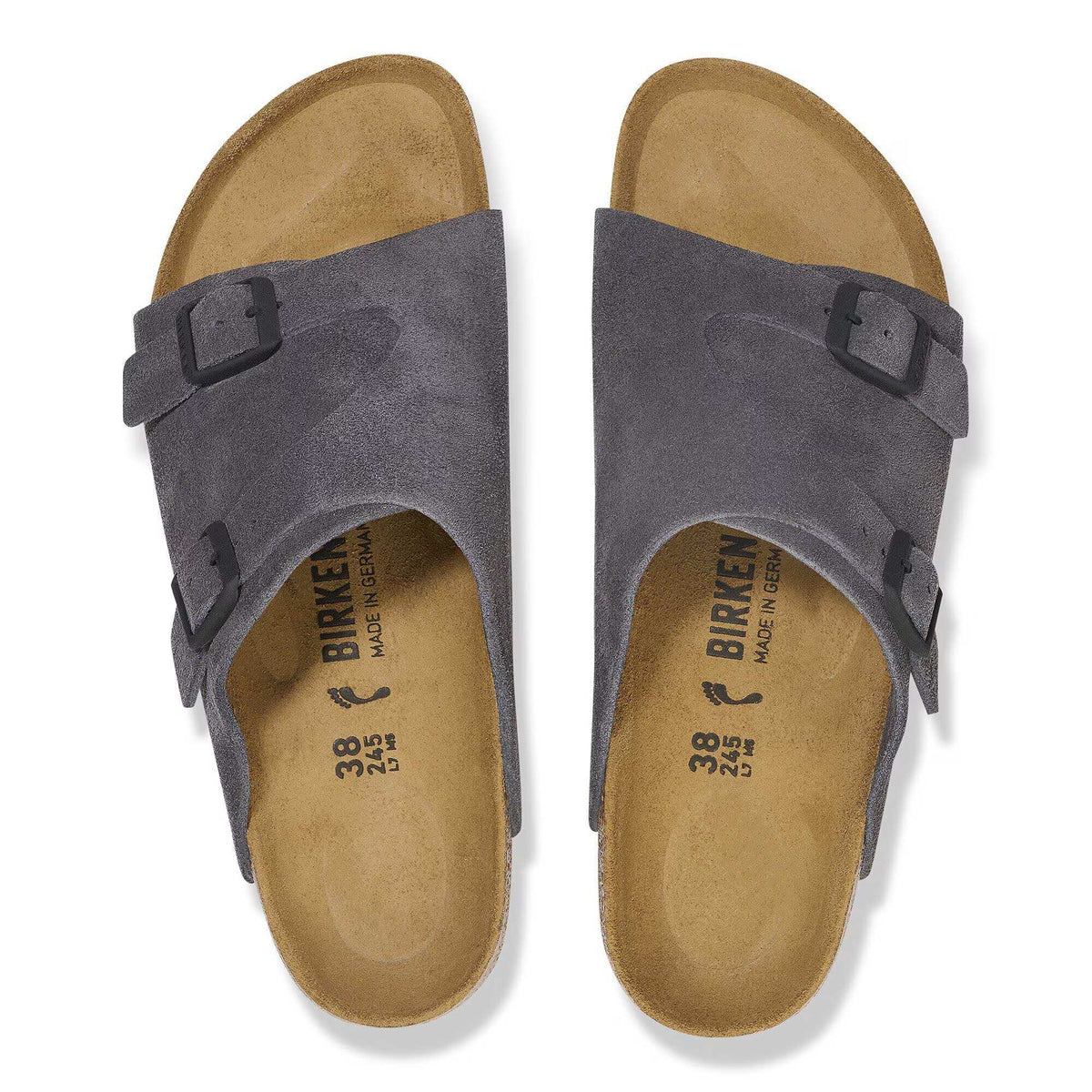 Birkenstock Zurich Suede Leather Clogs - Velvet Gray, Regular
