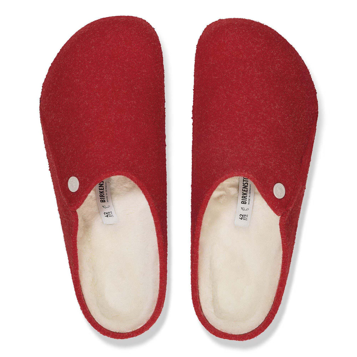 Birkenstock Zermatt Rivet Felt Clogs - Red, Narrow