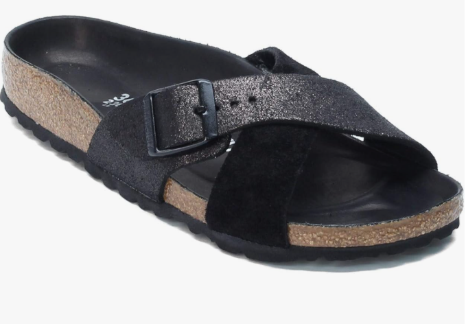 Birkenstock Siena Exquisite Suede Leather Allover Black Narrow