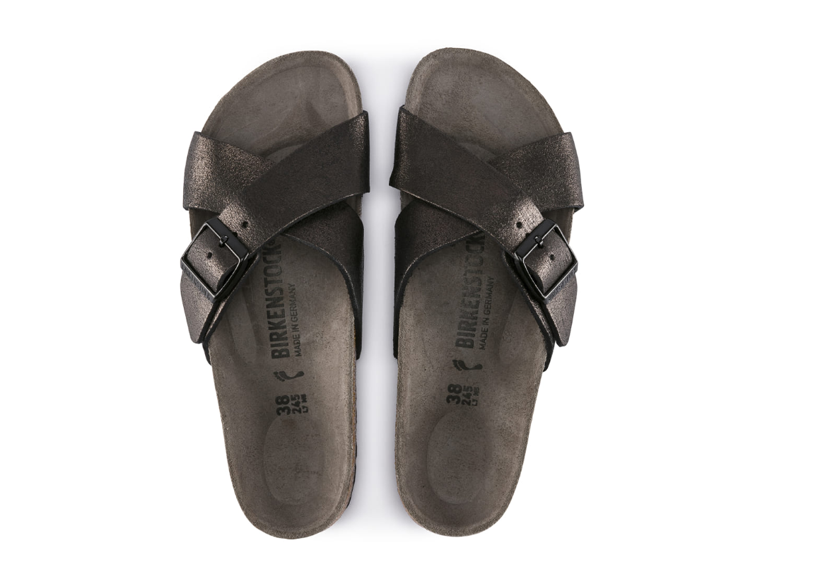 Birkenstock Siena Washed Metallic Antique Black Regular