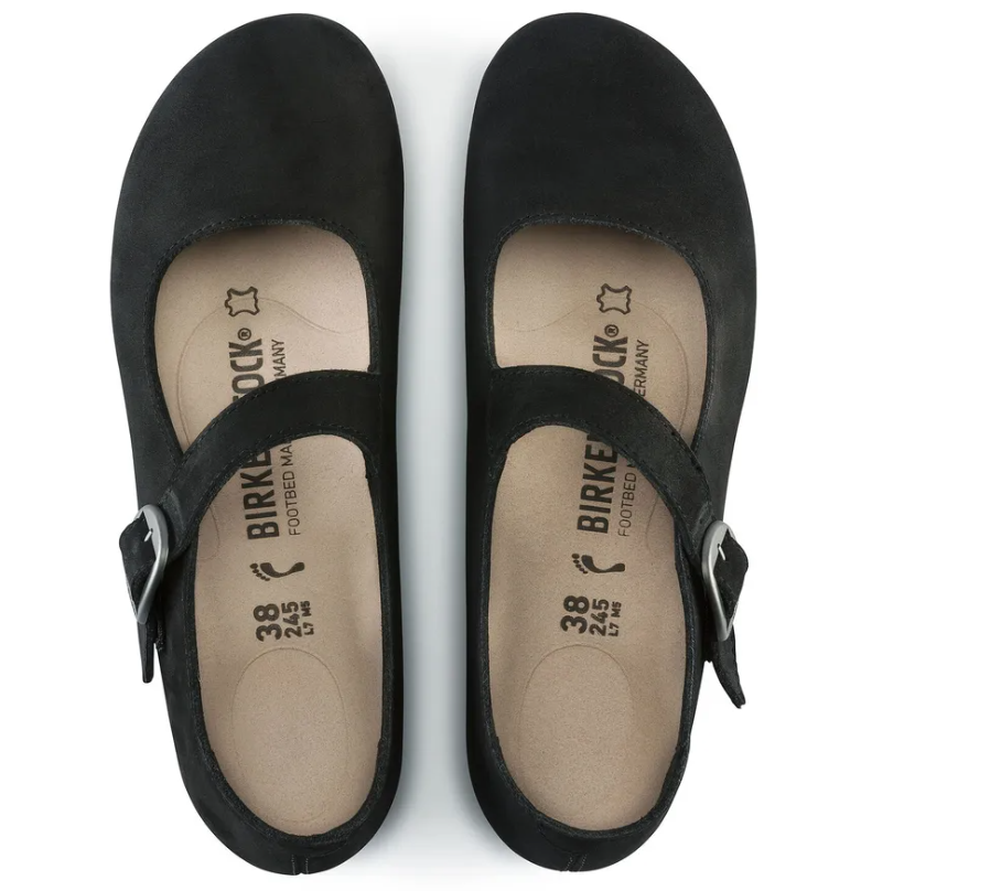 Birkenstock Tracy Nubuck Leather Black Narrow