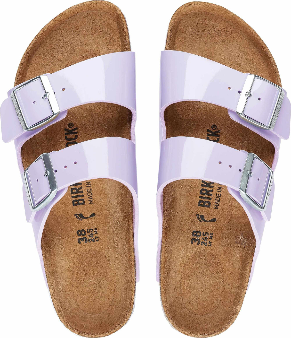 Birkenstock Arizona Patent Birko-Flor Sandals - Purple Fog - Regular