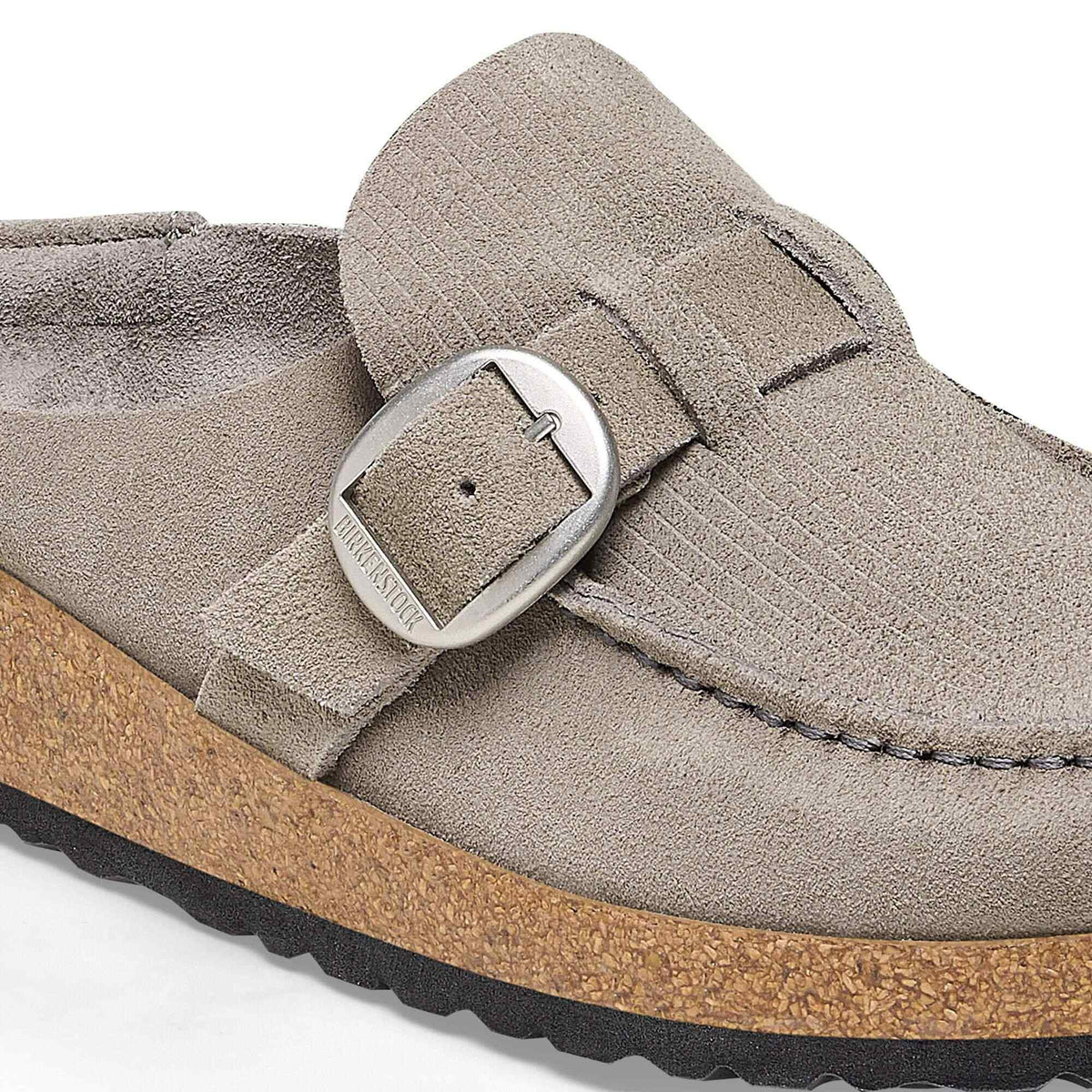 Birkenstock Buckley Suede Leather Clogs - Corduroy Stone Coin - Narrow