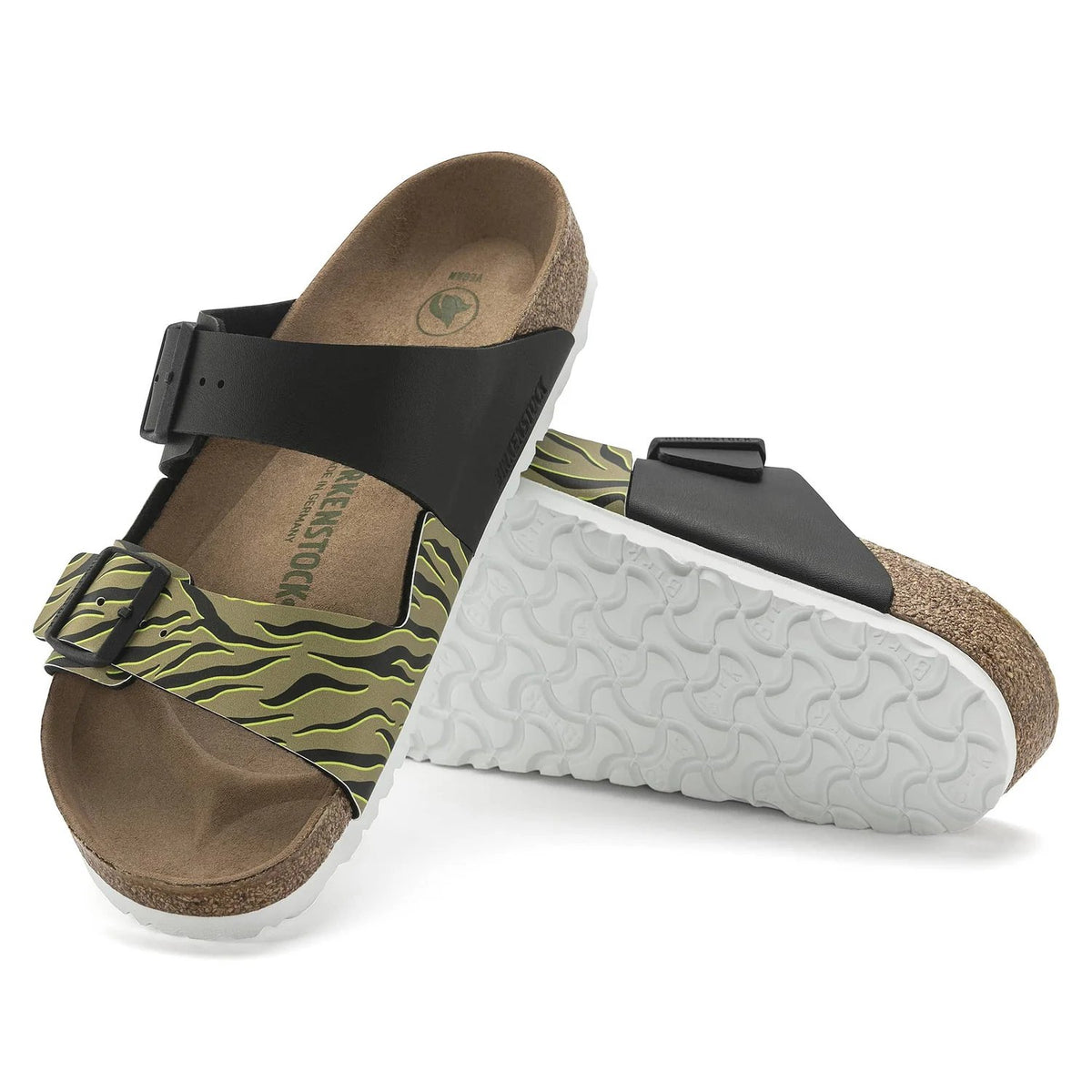Birkenstock Arizona Split Birko-Flor Sandals - Zebra Cork Brown / Black - Narrow
