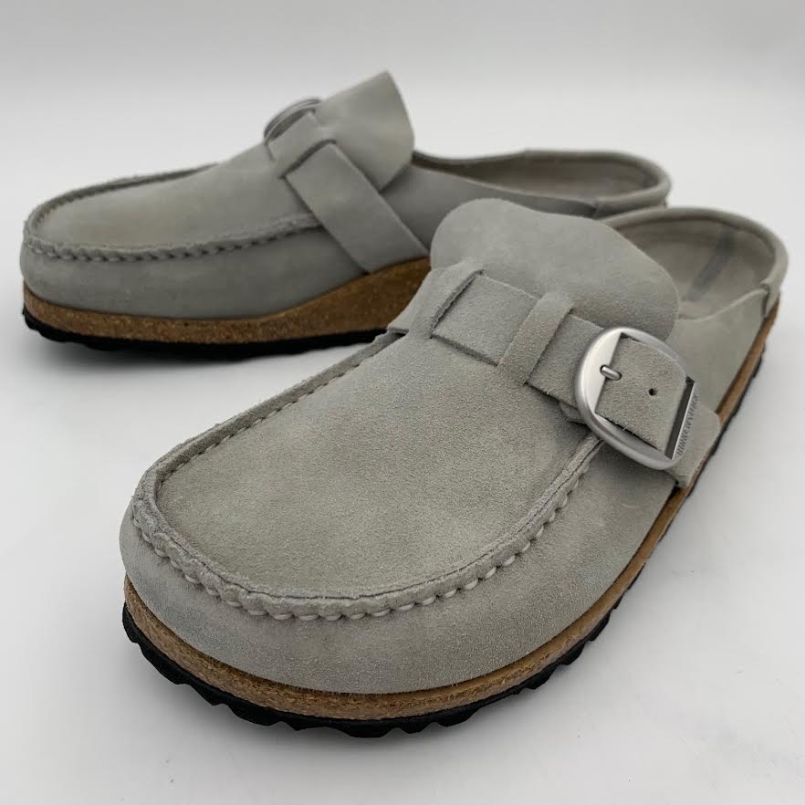 Birkenstock Buckley Suede Leather Clogs - Mineral - 1022464 - Narrow