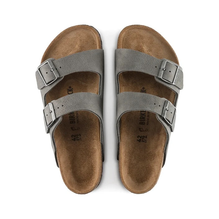 Birkenstock Arizona Nubuck Leather Sandals - Whale Gray - Regular