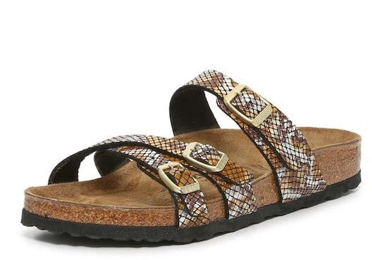 Birkenstock Franca Microfiber Python Sandals - Shiny Python Brown - 1023907 - Regular