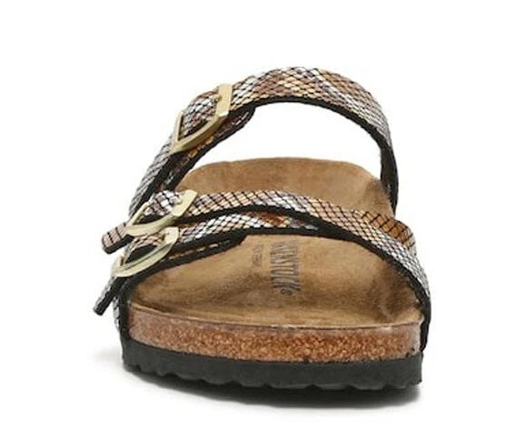 Birkenstock Franca Microfiber Python Sandals - Shiny Python Brown - 1023907 - Regular