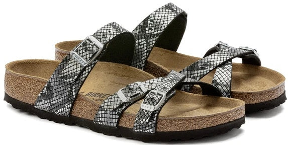 Birkenstock Franca Microfiber Python Sandals - Shiny Python Black - 1023935 - Regular