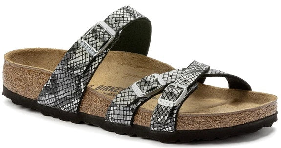 Birkenstock Franca Microfiber Python Sandals - Shiny Python Black - 1023935 - Regular