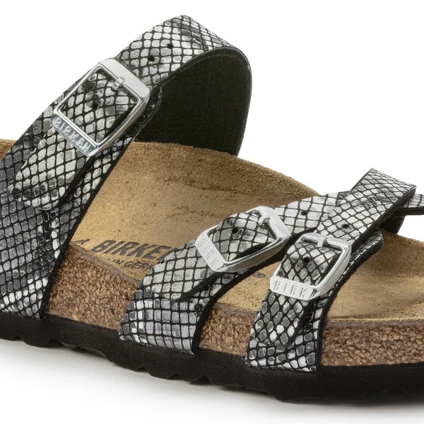 Birkenstock Franca Microfiber Python Sandals - Shiny Python Black - 1023935 - Regular