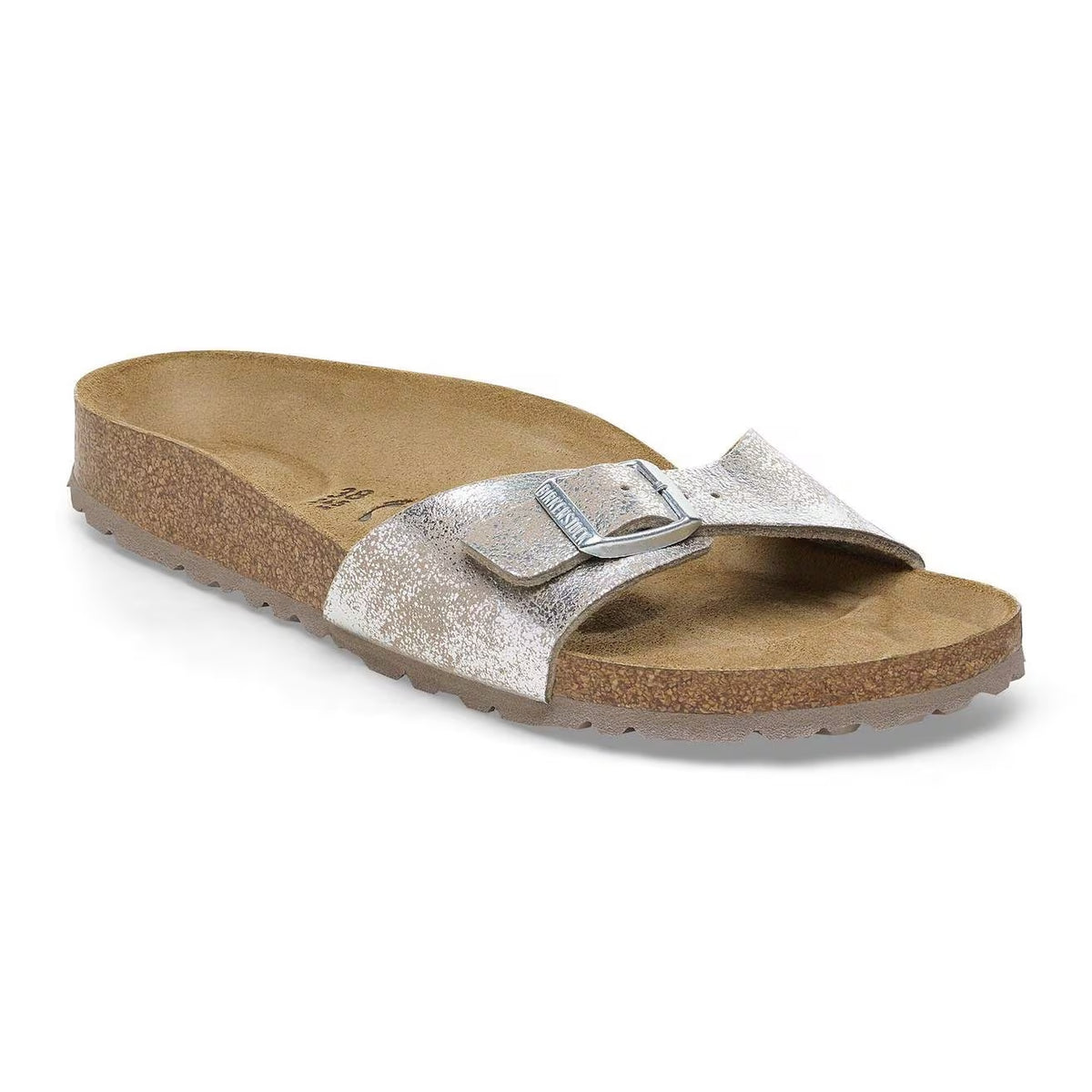 Birkenstock Madrid Washed Metallic Synthetic Sandals - SYN Washed Metallic Silver - 1026939 - Narrow