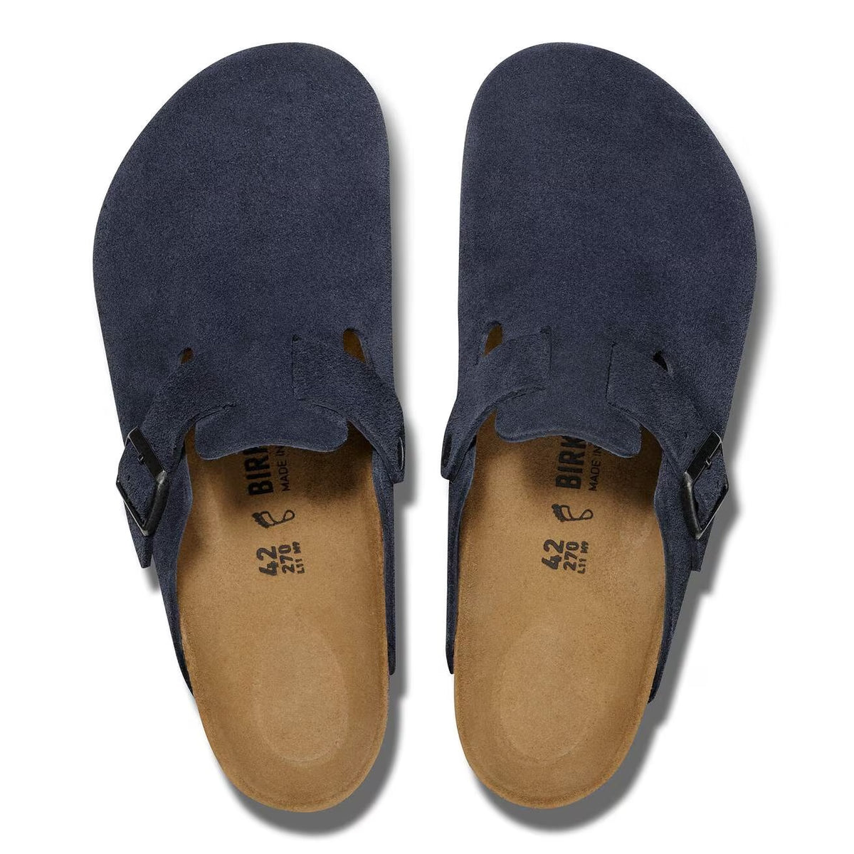 Birkenstock Boston Suede Leather Clogs - New Navy - 1030902 - Narrow