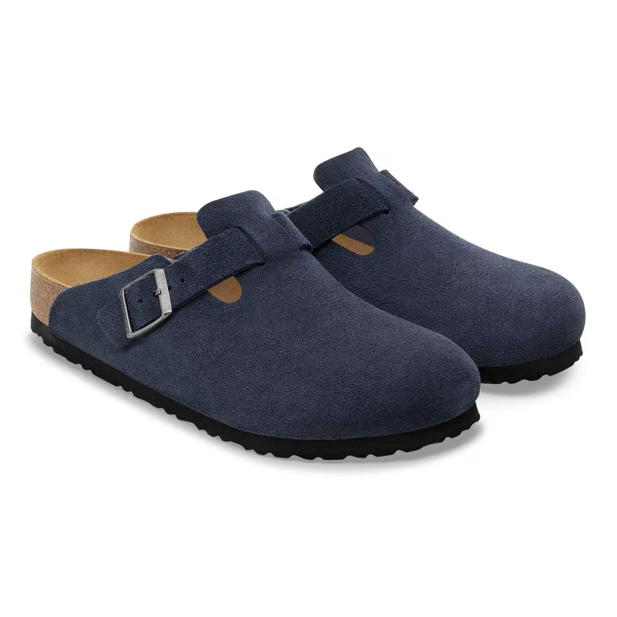 Birkenstock Boston Suede Leather Clogs - New Navy - 1030902 - Narrow