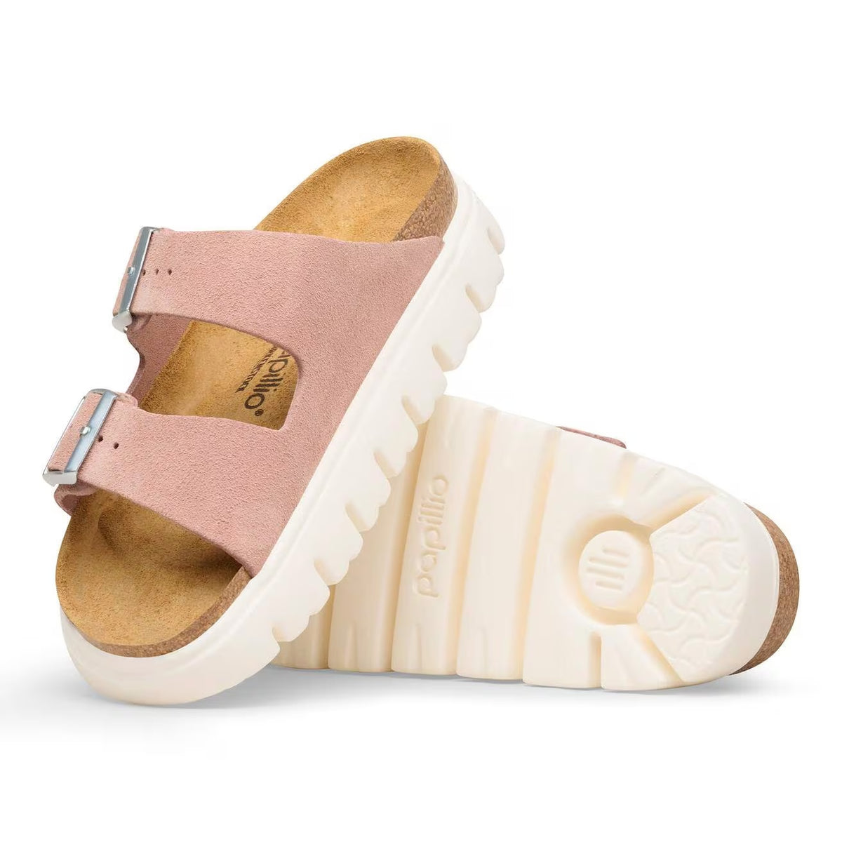 Birkenstock Arizona Pap Chunky Suede Leather Sandals - Pink Clay - 1031254 - Narrow