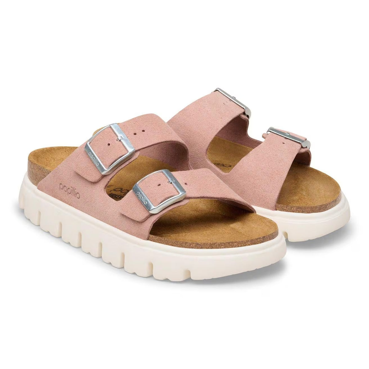 Birkenstock Arizona Pap Chunky Suede Leather Sandals - Pink Clay - 1031254 - Narrow