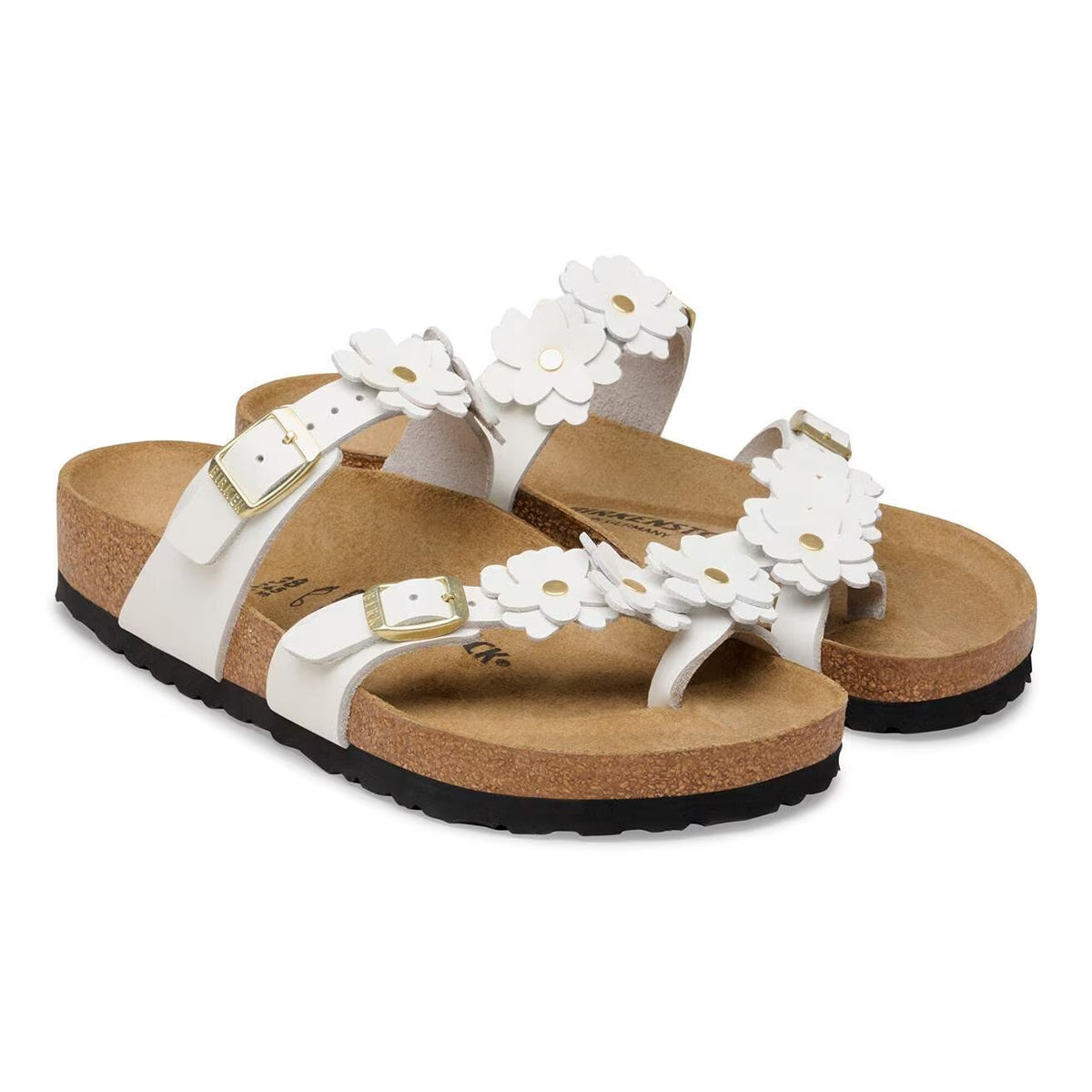 Birkenstock Mayari Flower Embellishment Natural Leather Sandals - White - 1032043 - Regular
