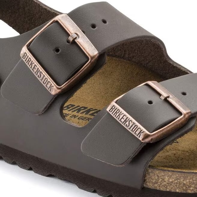 Birkenstock Milano Natural Leather Sandals - Dark Brown - 34101 - Regular