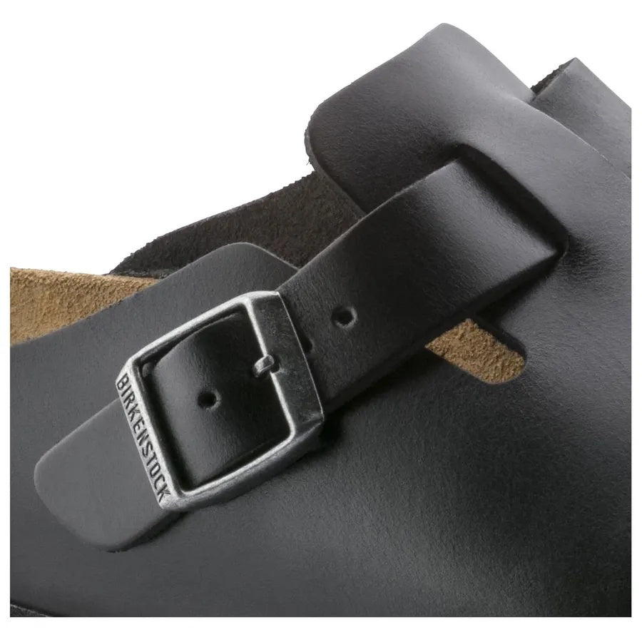 Birkenstock Boston Soft Footbed Smooth Leather Clogs - Amalfi Black - 59831 - Regular