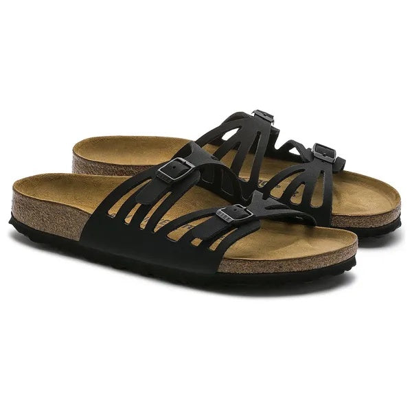 Birkenstock Granada Birkibuc Sandals - Black - 92043 - Narrow