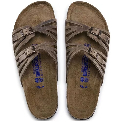 Birkenstock Granada Soft Footbed Oiled Leather Sandals - Tobacco Brown - 92881 - Regular