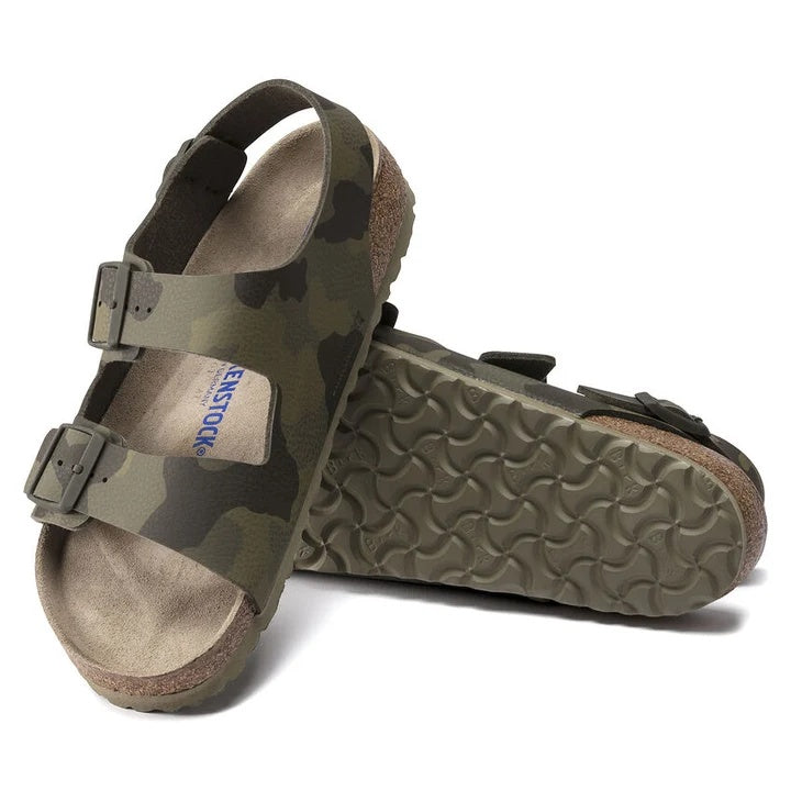 Birkenstock Milano Soft Footbed Birko-Flor Sandals - Desert Soil Camo Green - 1018780 - Regular